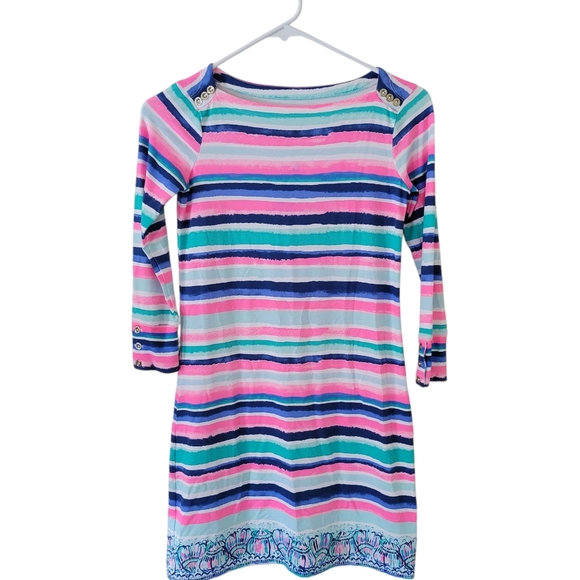 Lilly Pulitzer Sophie Sandy Shell Striped Engine Dress - Picture 1 of 9